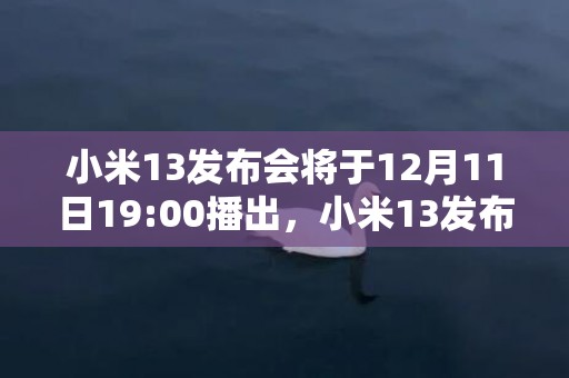 小米13发布会将于12月11日19:00播出，小米13发布会直播在哪看一起看看吧