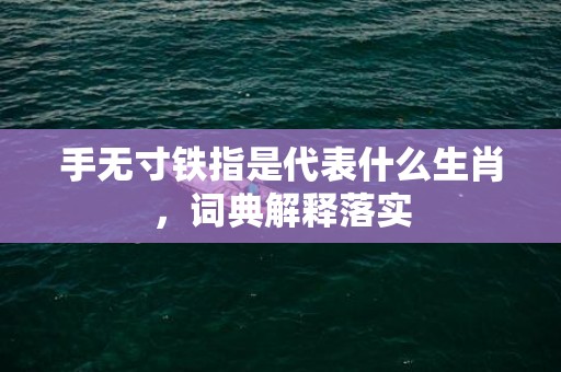 手无寸铁指是代表什么生肖，词典解释落实