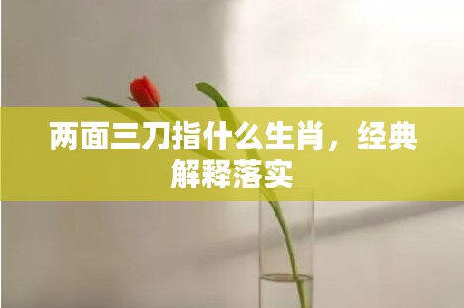 两面三刀指什么生肖，经典解释落实