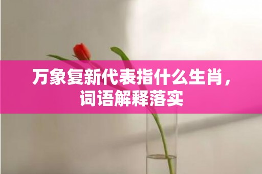 万象复新代表指什么生肖，词语解释落实