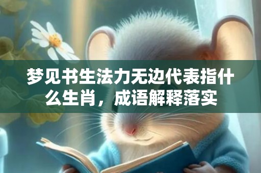 梦见书生法力无边代表指什么生肖，成语解释落实