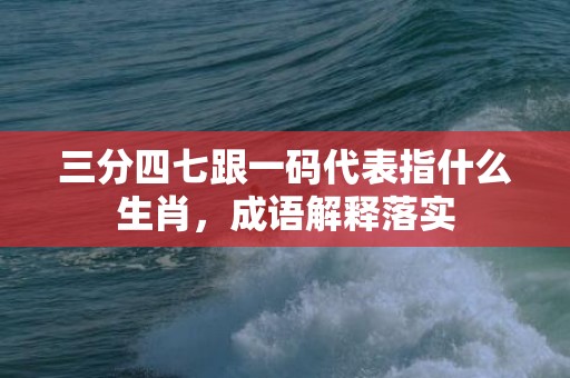 三分四七跟一码代表指什么生肖，成语解释落实