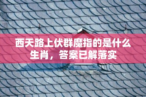 西天路上伏群魔指的是什么生肖，答案已解落实
