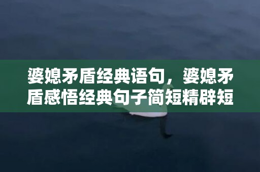 婆媳矛盾经典语句，婆媳矛盾感悟经典句子简短精辟短句？夫妻不和婆媳矛盾的经典句子