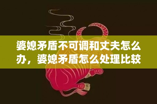 婆媳矛盾不可调和丈夫怎么办，婆媳矛盾怎么处理比较好呢(婆媳发生了矛盾如何解决)