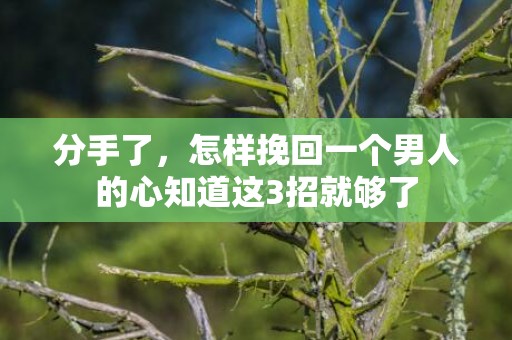分手了，怎样挽回一个男人的心知道这3招就够了