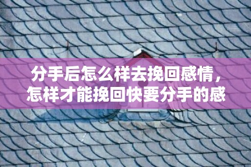 分手后怎么样去挽回感情，怎样才能挽回快要分手的感情