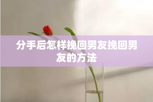 分手后怎样挽回男友挽回男友的方法