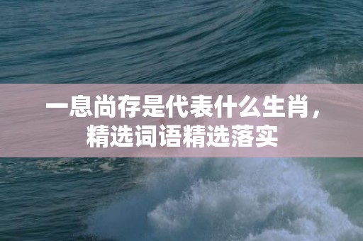 一息尚存是代表什么生肖，精选词语精选落实