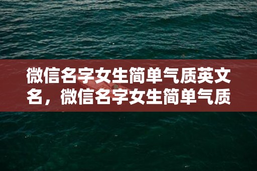 微信名字女生简单气质英文名，微信名字女生简单气质（有女人味的简短气质微信名大全）