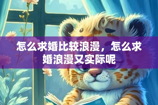 怎么求婚比较浪漫，怎么求婚浪漫又实际呢