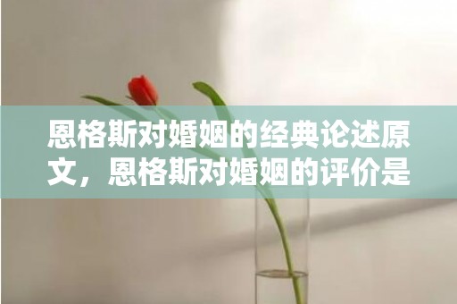 恩格斯对婚姻的经典论述原文，恩格斯对婚姻的评价是什么？恩格斯谈婚姻