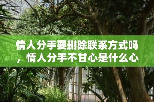 情人分手要删除联系方式吗，情人分手不甘心是什么心态 不甘心会使人怎样