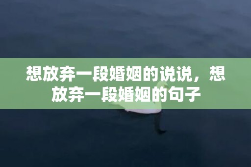想放弃一段婚姻的说说，想放弃一段婚姻的句子