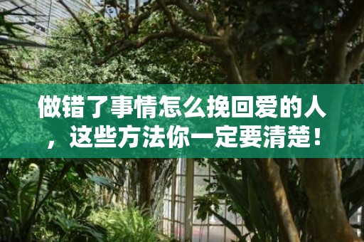 做错了事情怎么挽回爱的人，这些方法你一定要清楚！