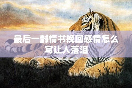 最后一封情书挽回感情怎么写让人落泪