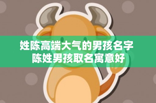 姓陈高端大气的男孩名字 陈姓男孩取名寓意好