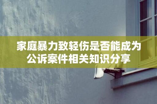 家庭暴力致轻伤是否能成为公诉案件相关知识分享