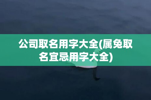 公司取名用字大全(属兔取名宜忌用字大全)