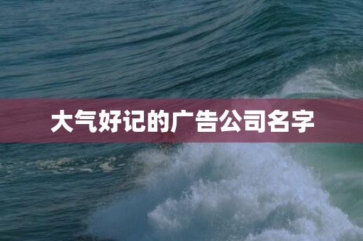 大气好记的广告公司名字