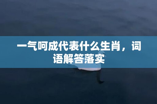 一气呵成代表什么生肖，词语解答落实