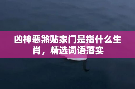凶神恶煞贴家门是指什么生肖，精选词语落实