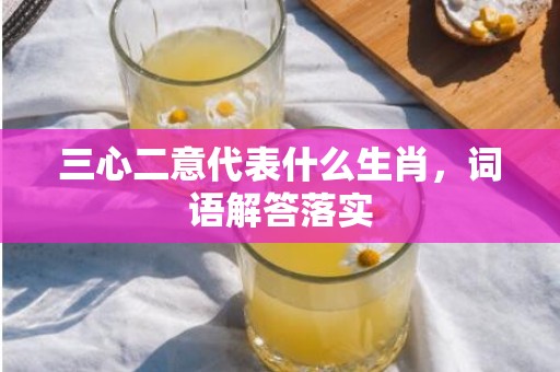 三心二意代表什么生肖，词语解答落实