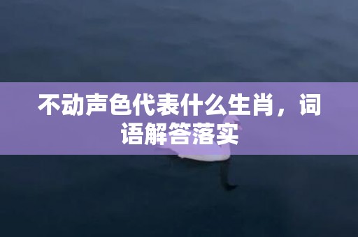 不动声色代表什么生肖，词语解答落实