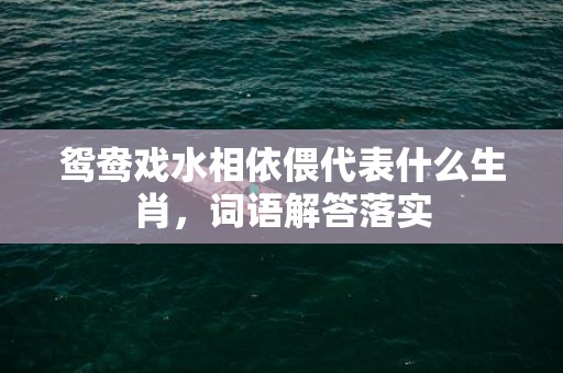 鸳鸯戏水相依偎代表什么生肖，词语解答落实