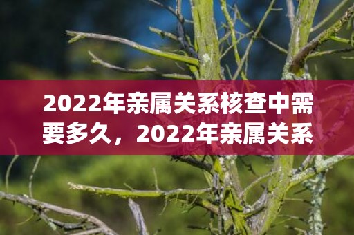 2022年亲属关系核查中需要多久，2022年亲属关系公证是什么意思(房产公证是什么意思)