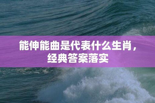 能伸能曲是代表什么生肖，经典答案落实