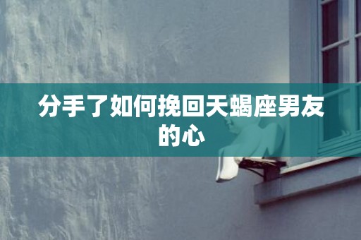 分手了如何挽回天蝎座男友的心