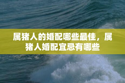 属猪人的婚配哪些最佳，属猪人婚配宜忌有哪些