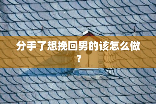 分手了想挽回男的该怎么做？