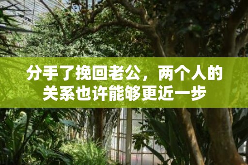 分手了挽回老公，两个人的关系也许能够更近一步