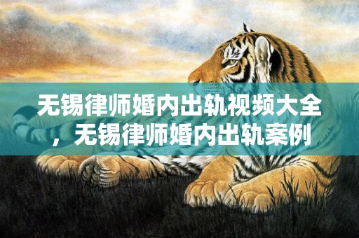 无锡律师婚内出轨视频大全，无锡律师婚内出轨案例