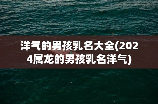 洋气的男孩乳名大全(2024属龙的男孩乳名洋气)