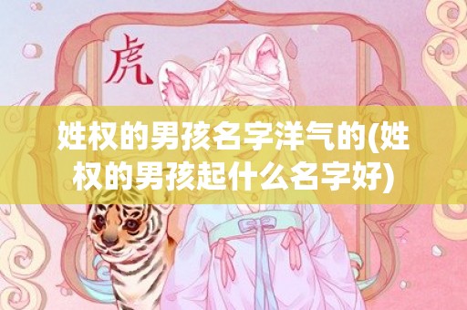 姓权的男孩名字洋气的(姓权的男孩起什么名字好)