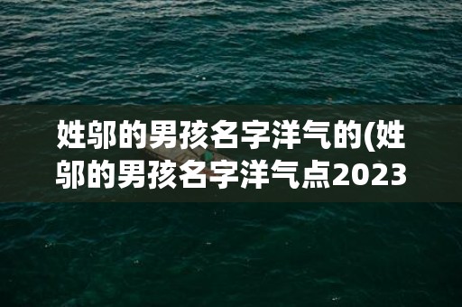 姓邬的男孩名字洋气的(姓邬的男孩名字洋气点2023年俩字)