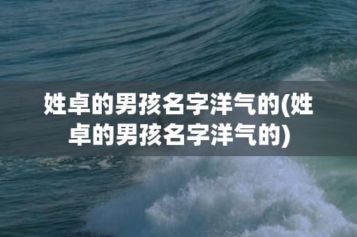 姓卓的男孩名字洋气的(姓卓的男孩名字洋气的)
