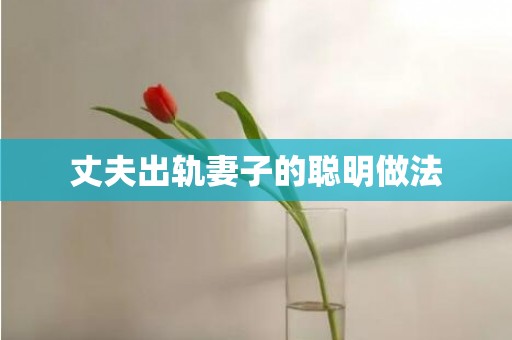 丈夫出轨妻子的聪明做法