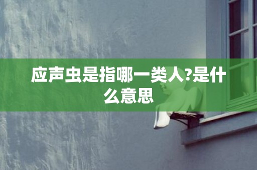 应声虫是指哪一类人?是什么意思