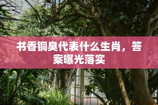 书香铜臭代表什么生肖，答案曝光落实
