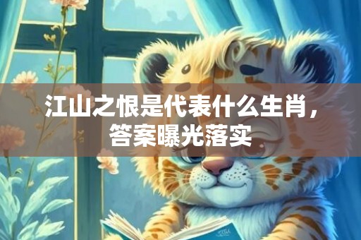 江山之恨是代表什么生肖，答案曝光落实