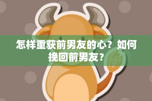 怎样重获前男友的心？如何挽回前男友？