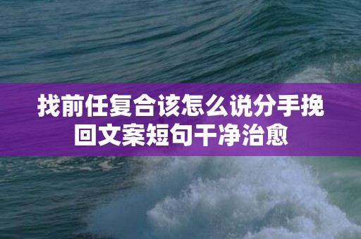 找前任复合该怎么说分手挽回文案短句干净治愈