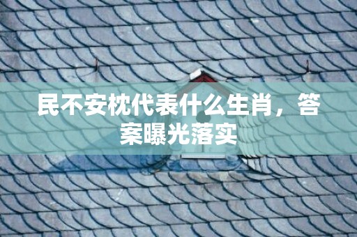 民不安枕代表什么生肖，答案曝光落实