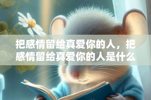 把感情留给真爱你的人，把感情留给真爱你的人是什么歌 真爱要留给懂的人