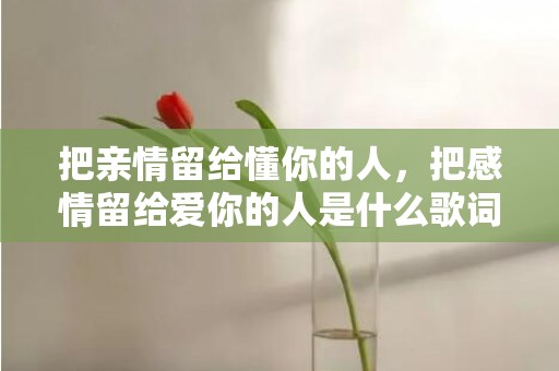 把亲情留给懂你的人，把感情留给爱你的人是什么歌词的歌