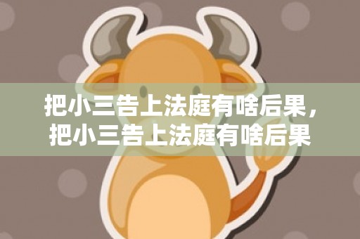 把小三告上法庭有啥后果，把小三告上法庭有啥后果